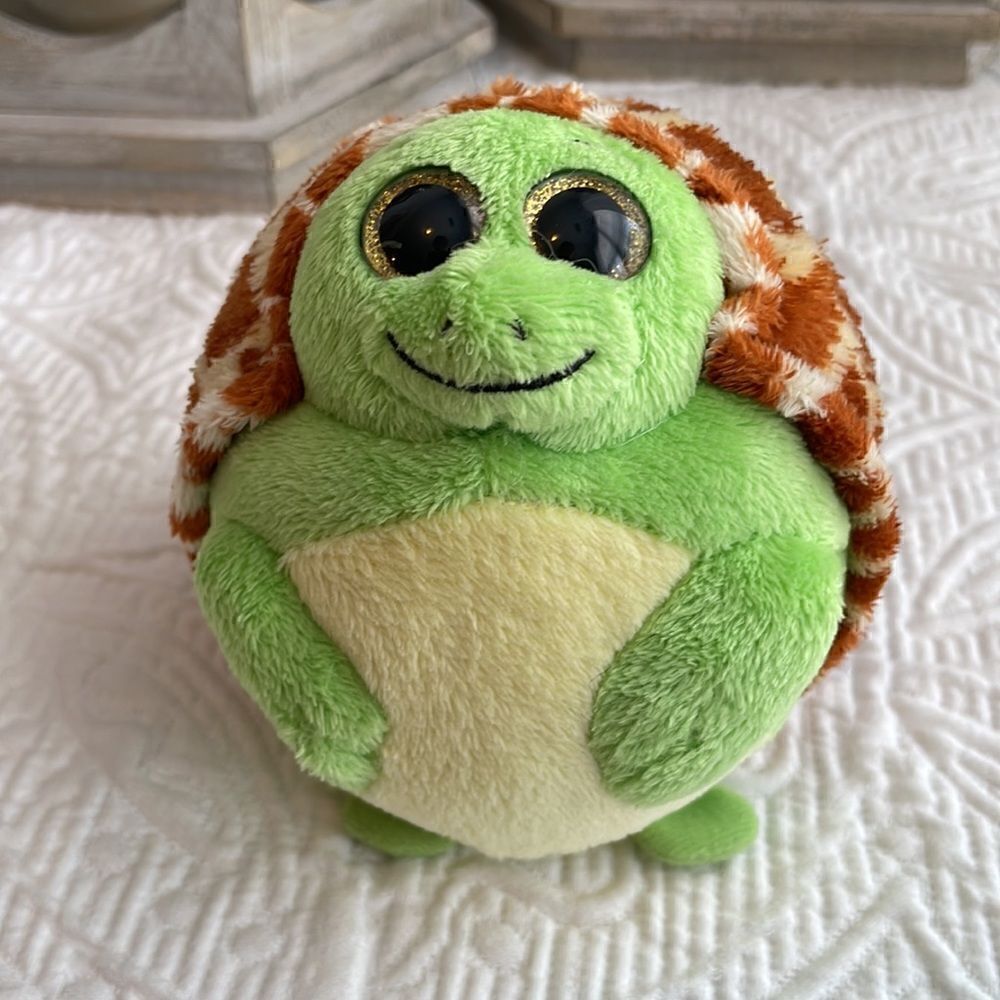 TY Beanie Ballz Zoom the Turtle Small Plush Stuffed Ball Toy